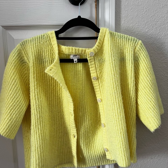 Aerie Unreal Short Sleeve Cardigan Sweater - Picture 2 of 4